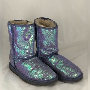 UGGS Purple Lavender Sequins Booties Women’s Size 8